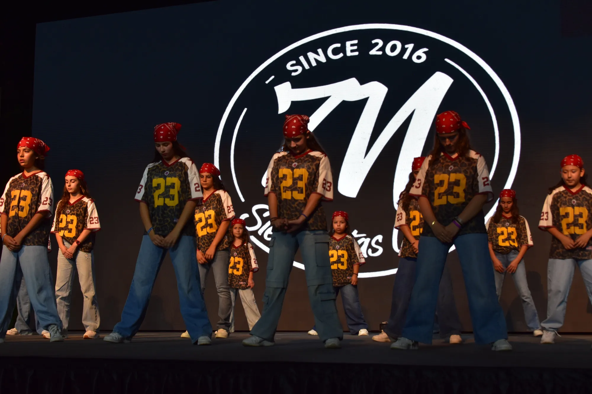 Grupo juvenil de danza urbana sobre el escenario